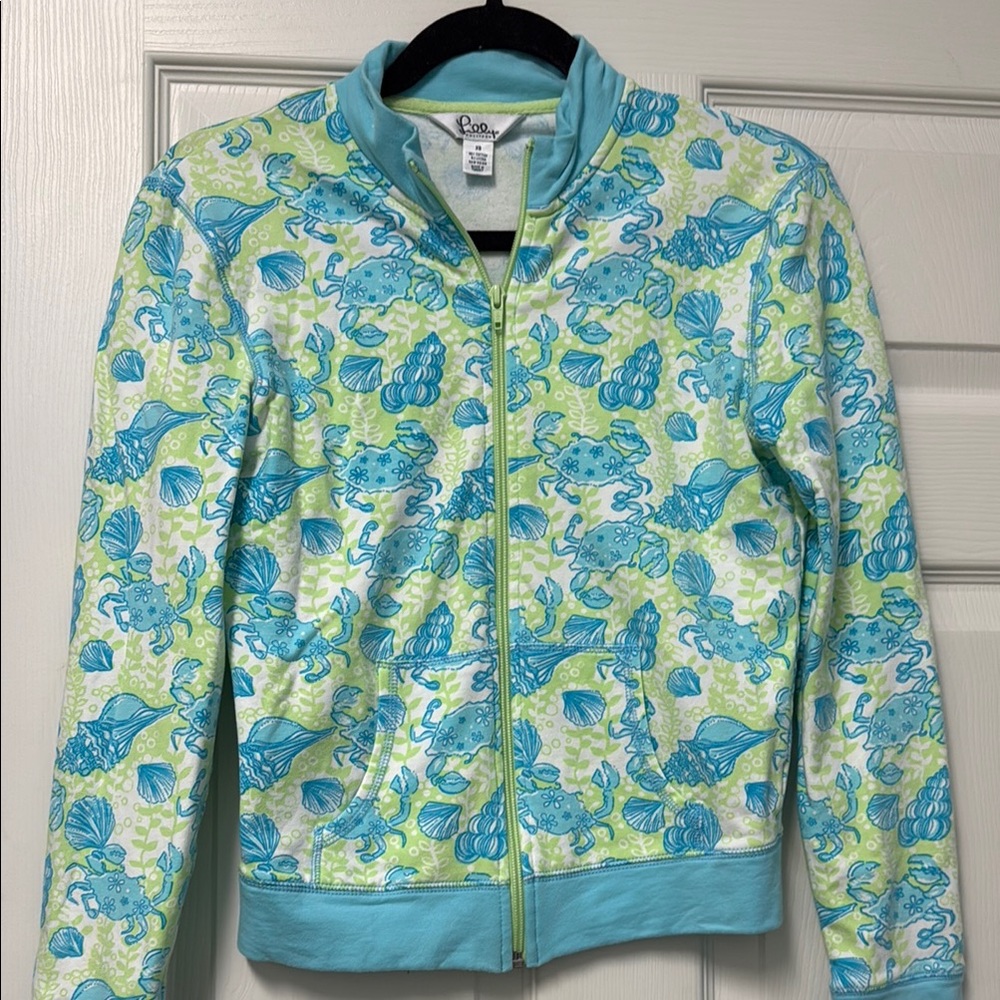 Lilly Pulitzer Blue and Green Zip-Up Jacket